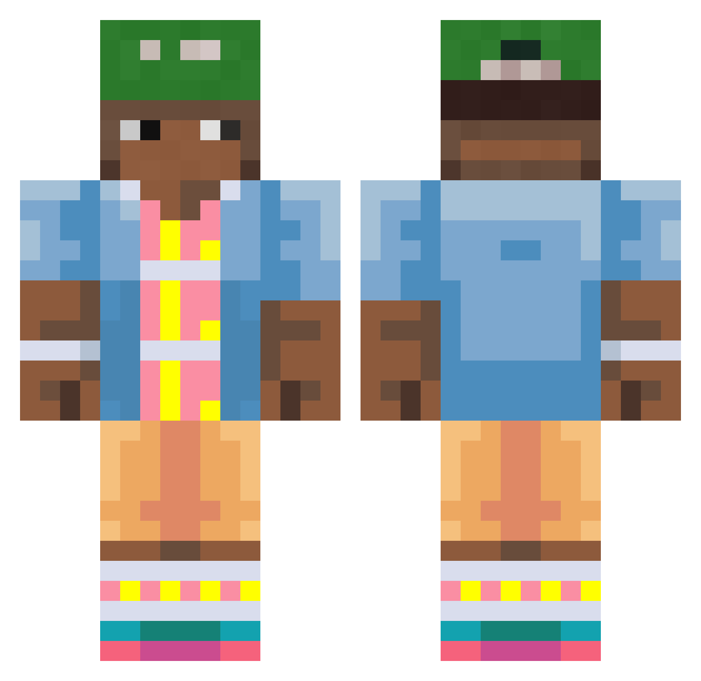 slurp Minecraft skin, front and back view