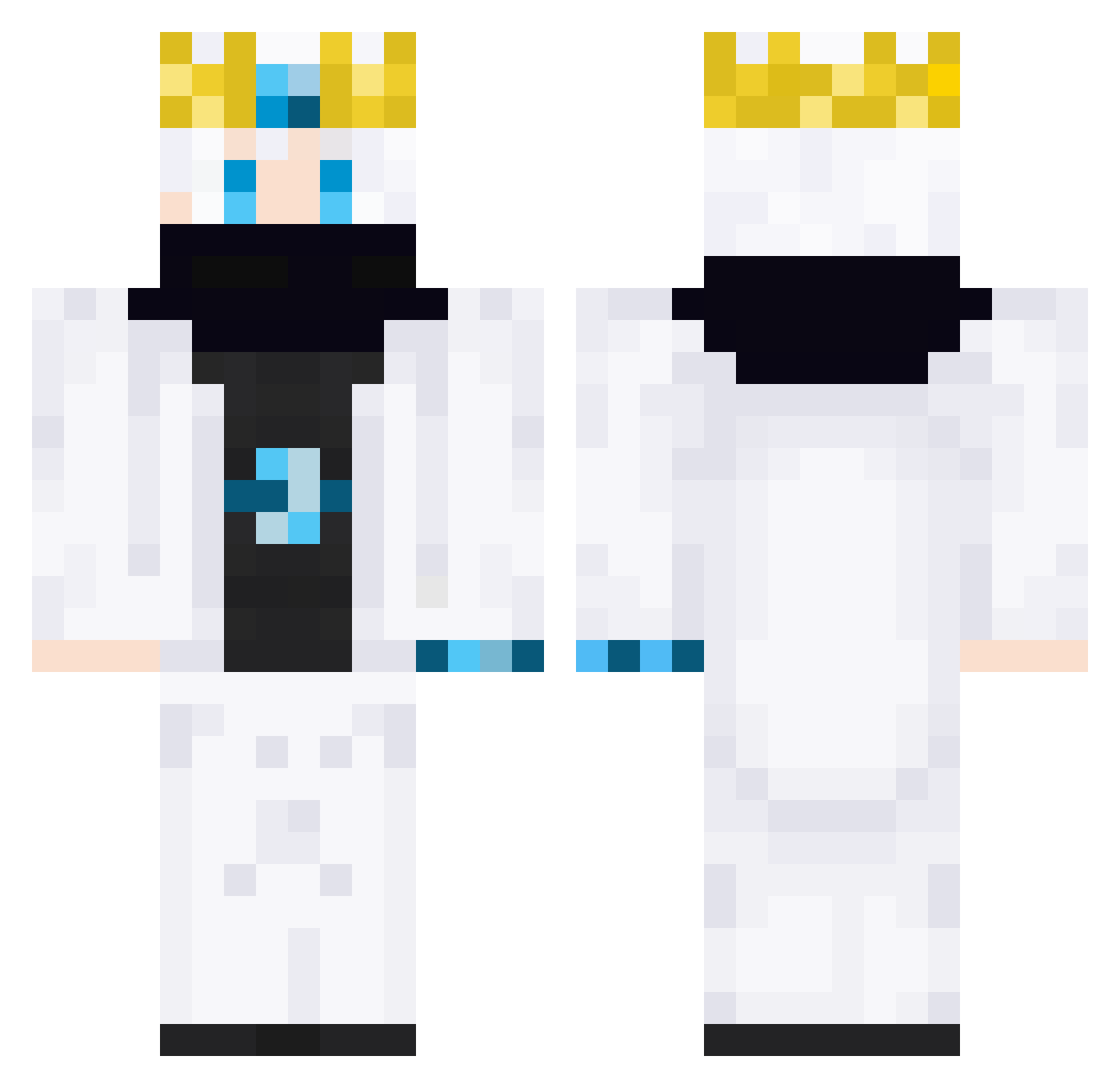 Zoldua Minecraft skin, front and back view