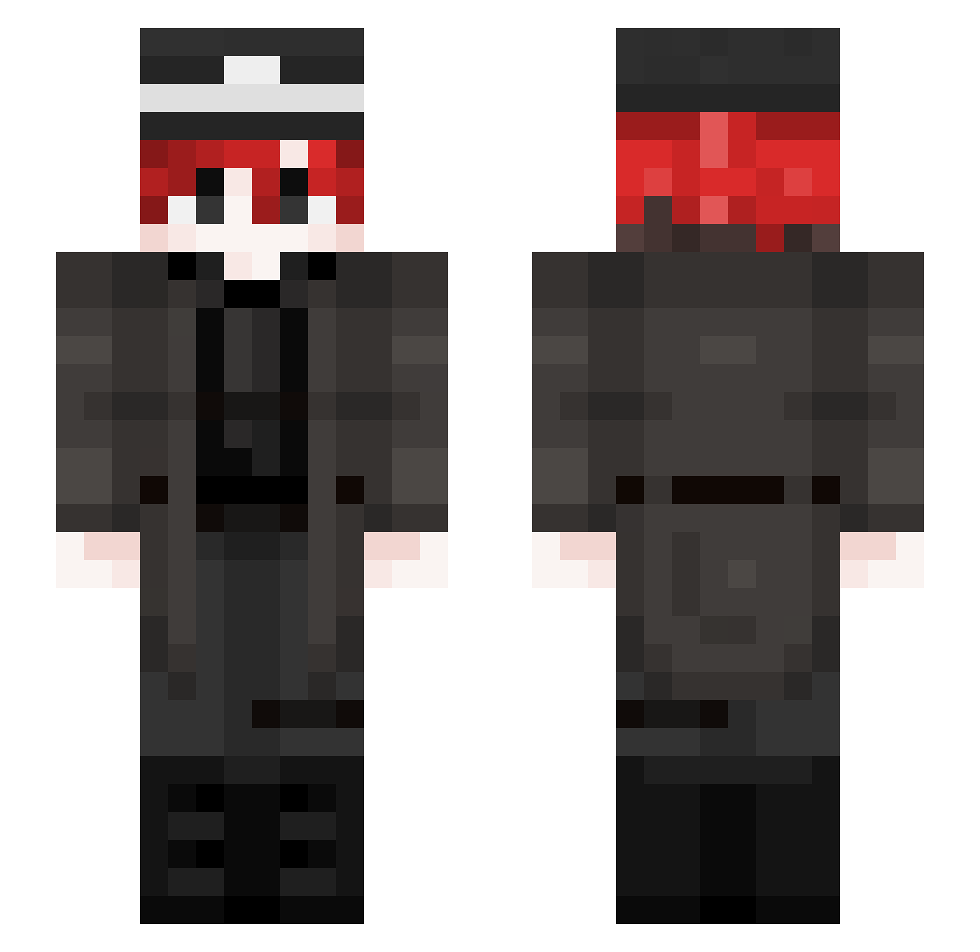 Nikos564 Minecraft skin, front and back view