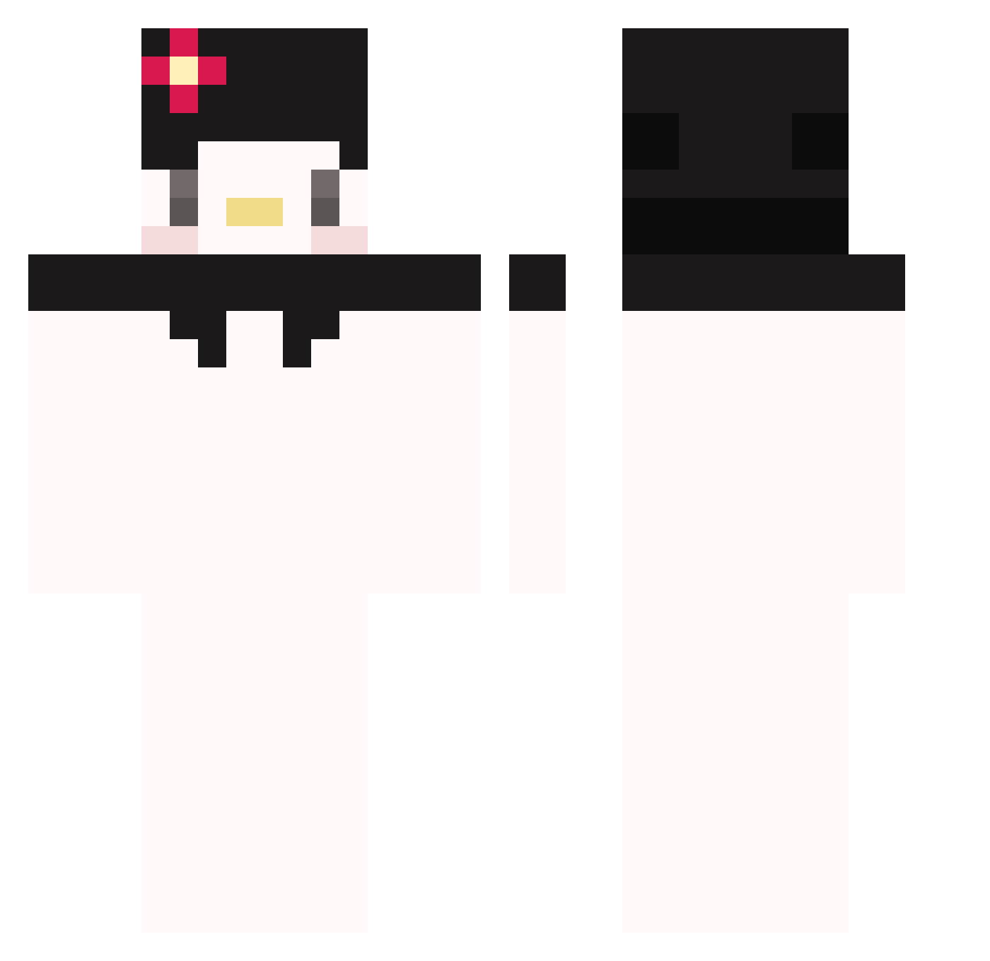 numberonebunny Minecraft skin, front and back view