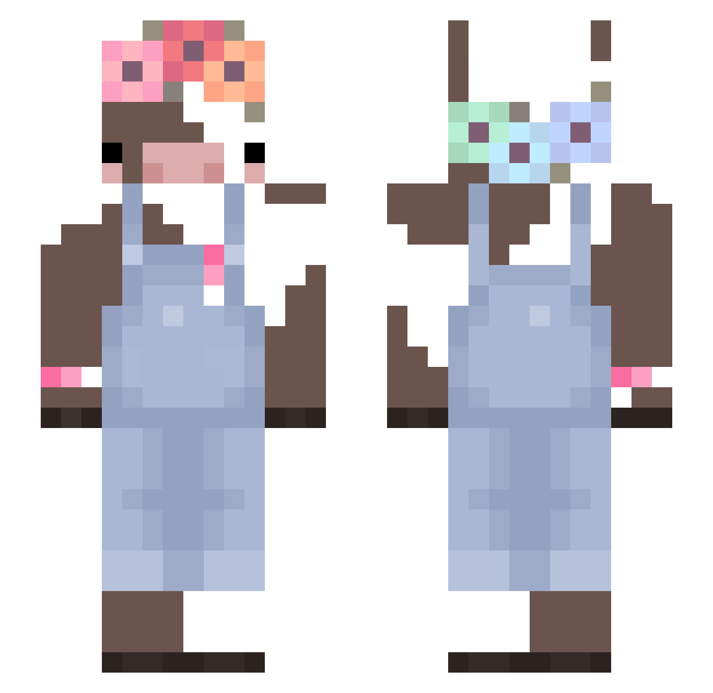 Snobbism Minecraft skin, front and back view