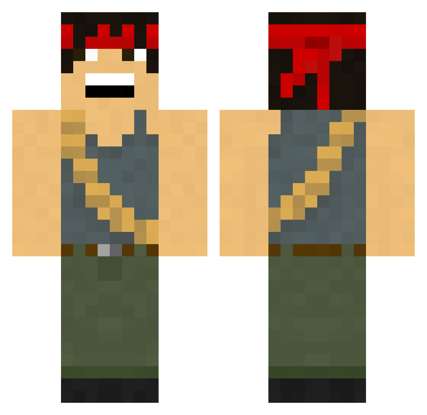 pyrula Minecraft skin, front and back view