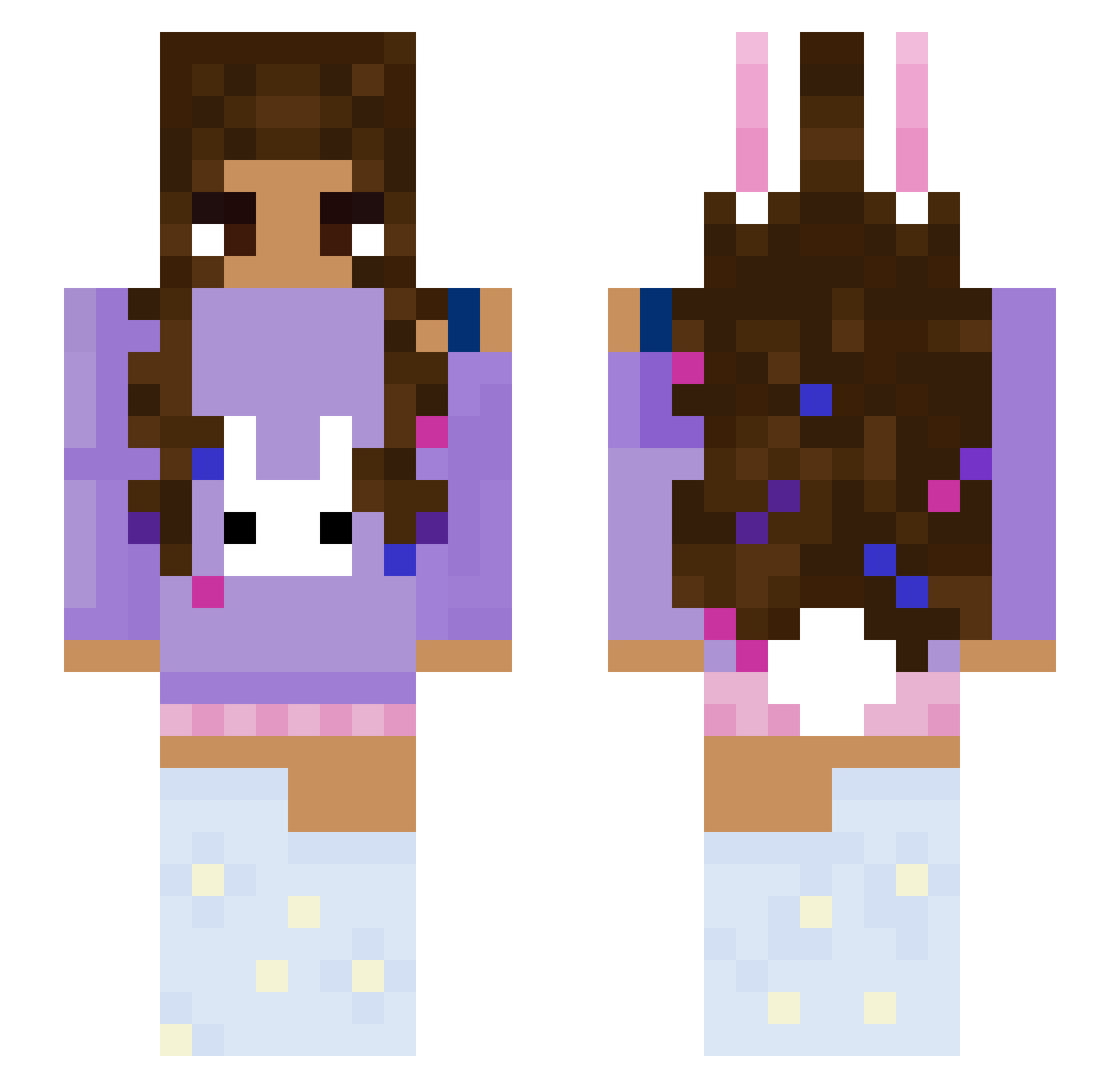 Rustoryx Minecraft skin, front and back view