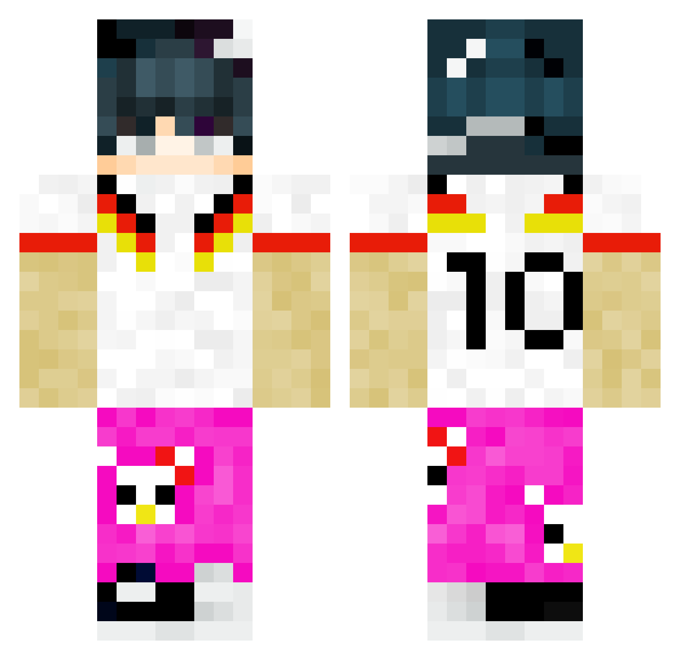 yarrEmTrixxx Minecraft skin, front and back view