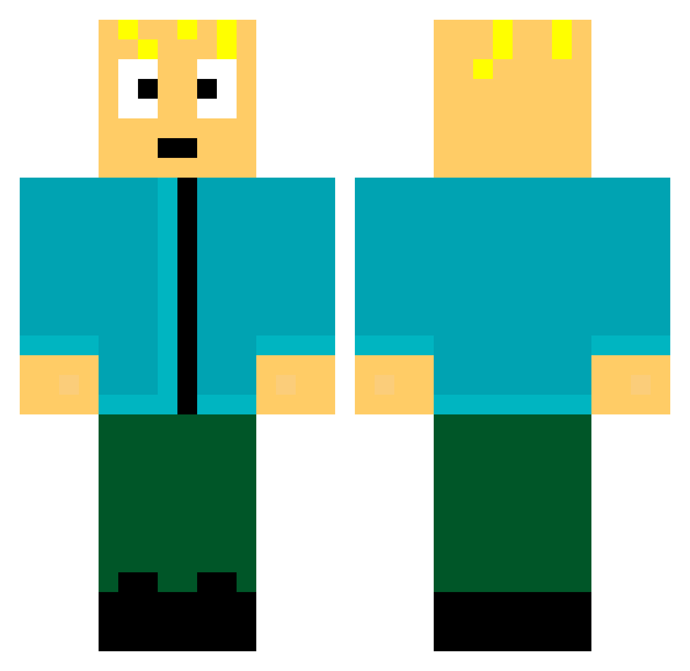 Hermionee_ Minecraft skin, front and back view