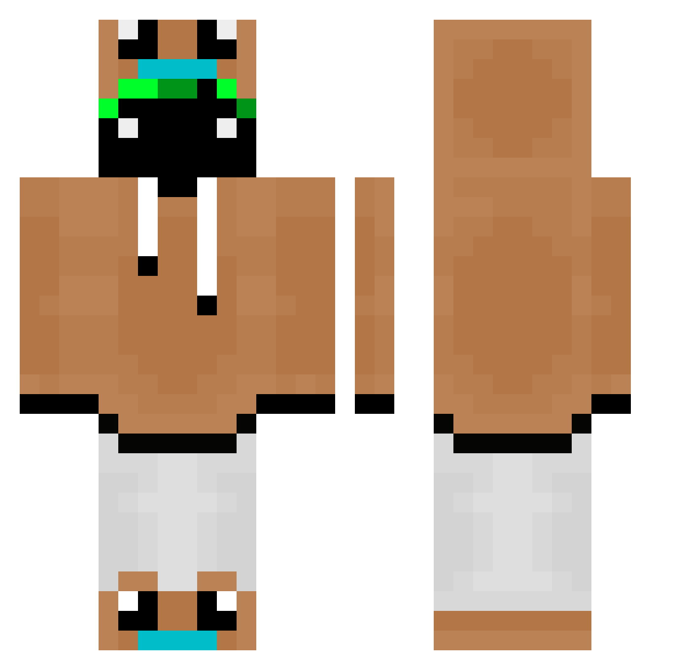 chi_panda Minecraft skin, front and back view