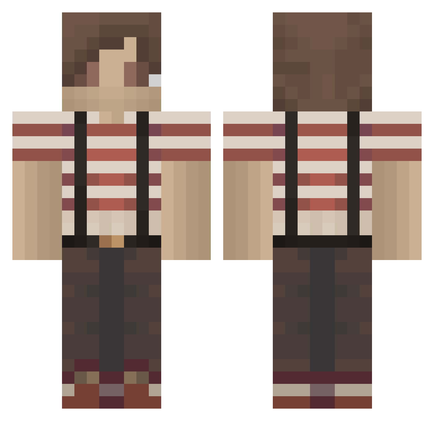 Flamberga Minecraft skin, front and back view