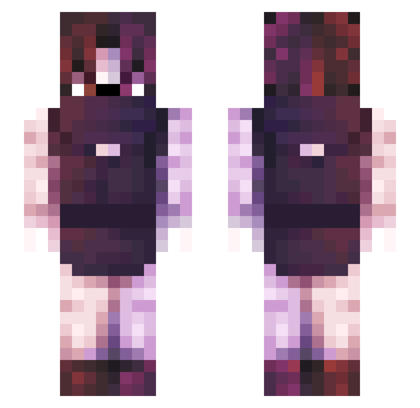 ScytheStorm Minecraft skin, front and back view