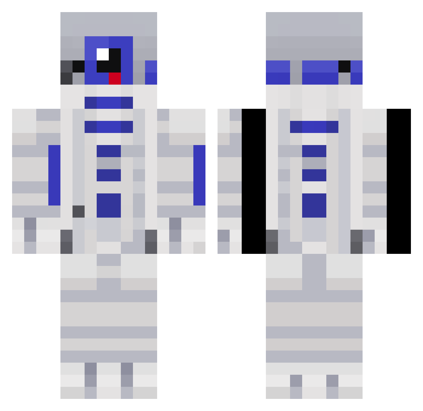 andyr2d2 Minecraft skin, front and back view