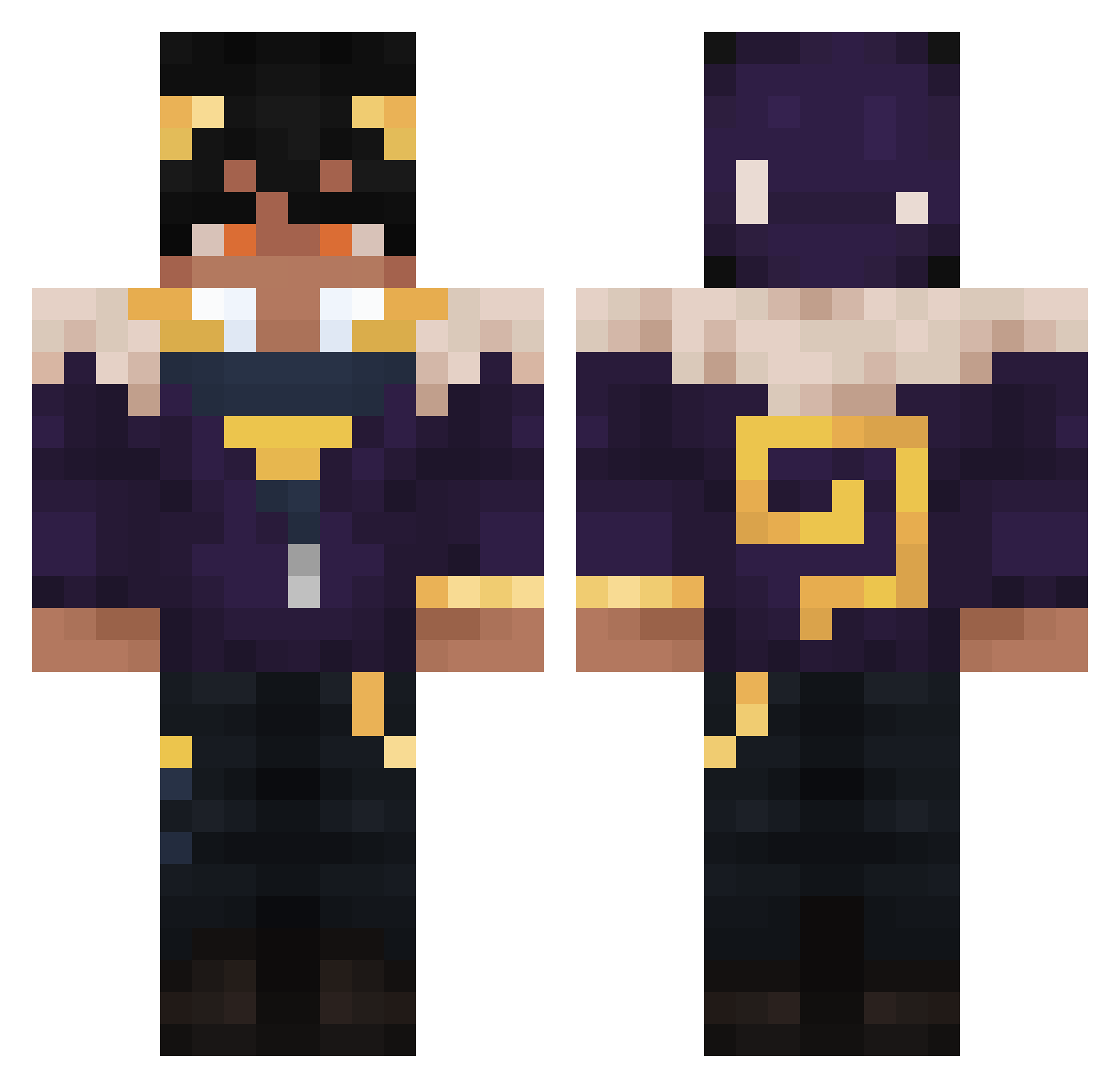 Waiih Minecraft skin, front and back view