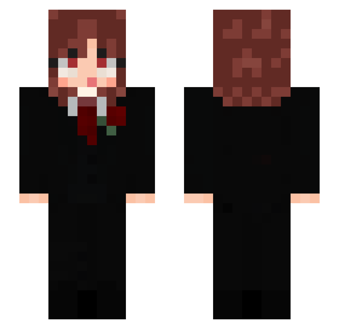 Togaw Minecraft skin, front and back view