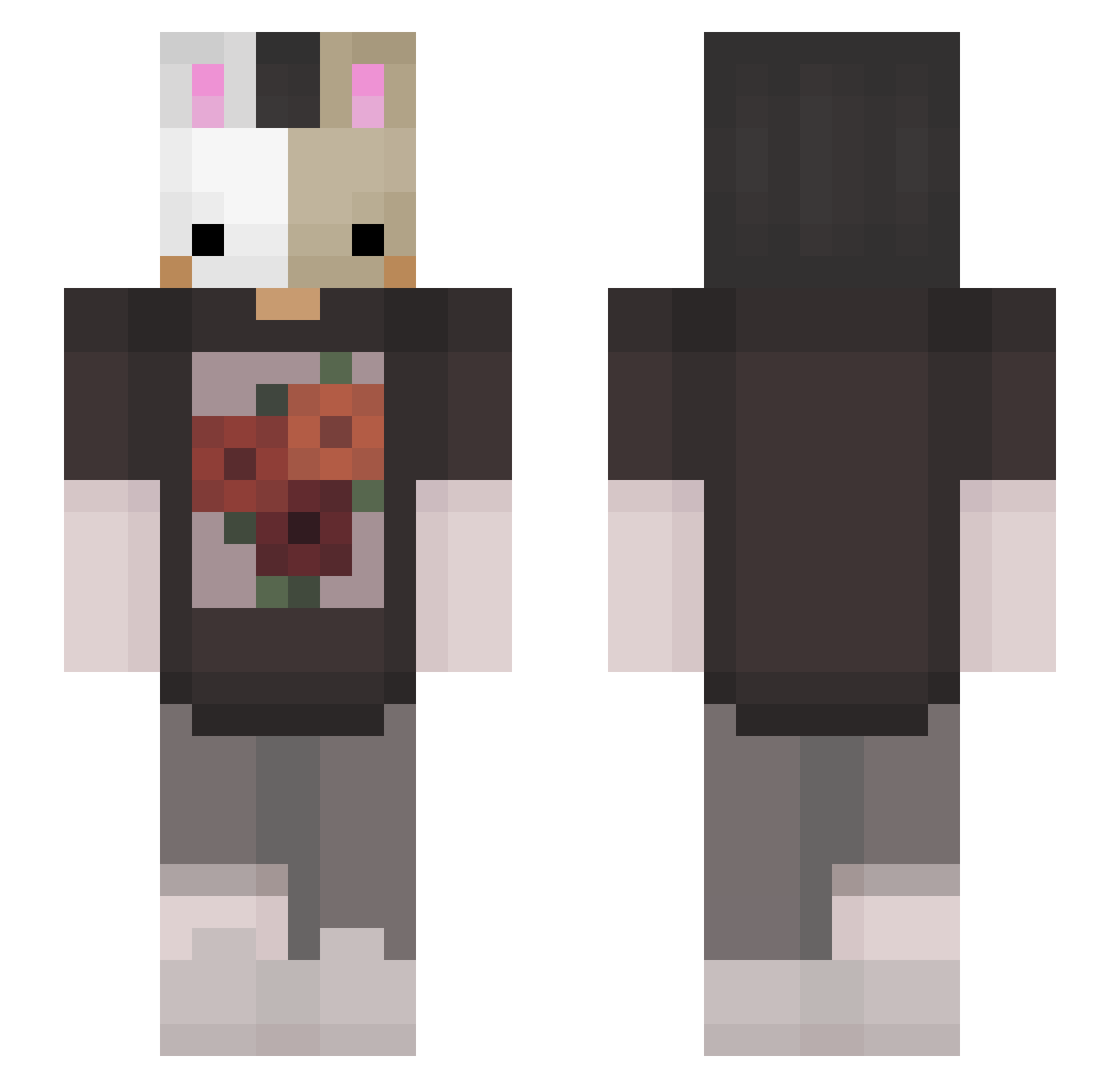 HurleySurf Minecraft skin, front and back view