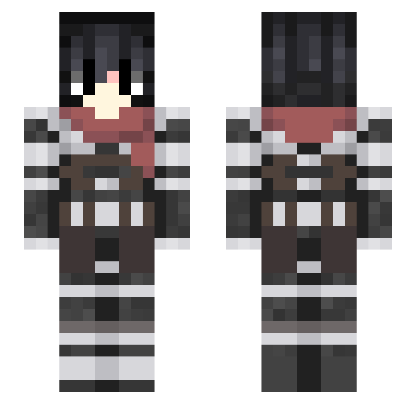 BigChipster Minecraft skin, front and back view