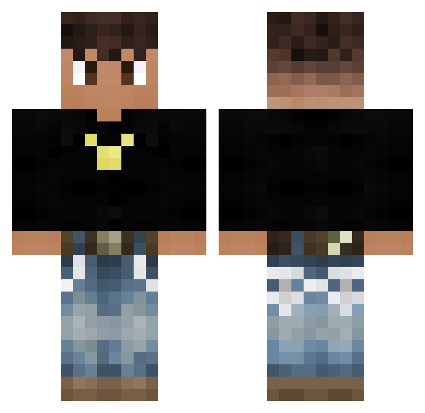 Rikdepro24 Minecraft skin, front and back view