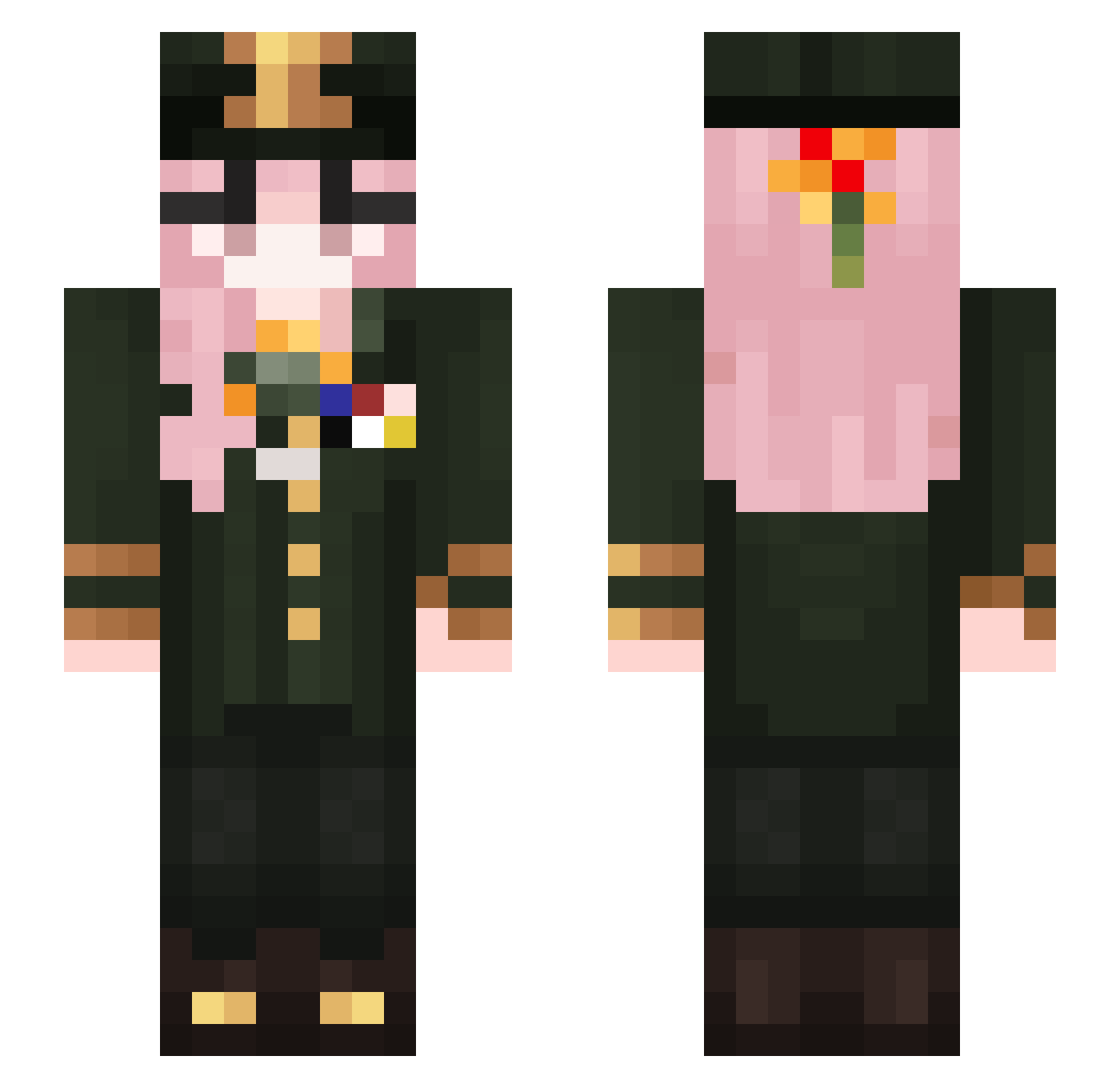 Based_SigmaMale Minecraft skin, front and back view