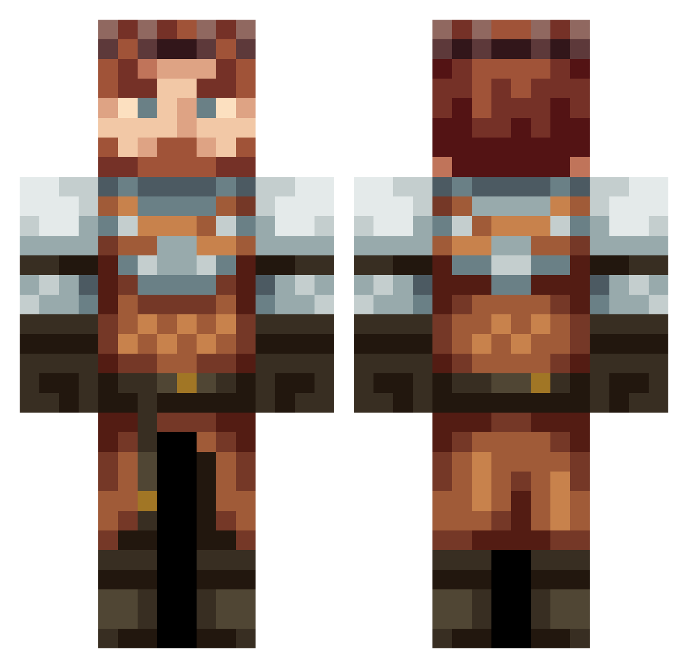 Silence_404 Minecraft skin, front and back view