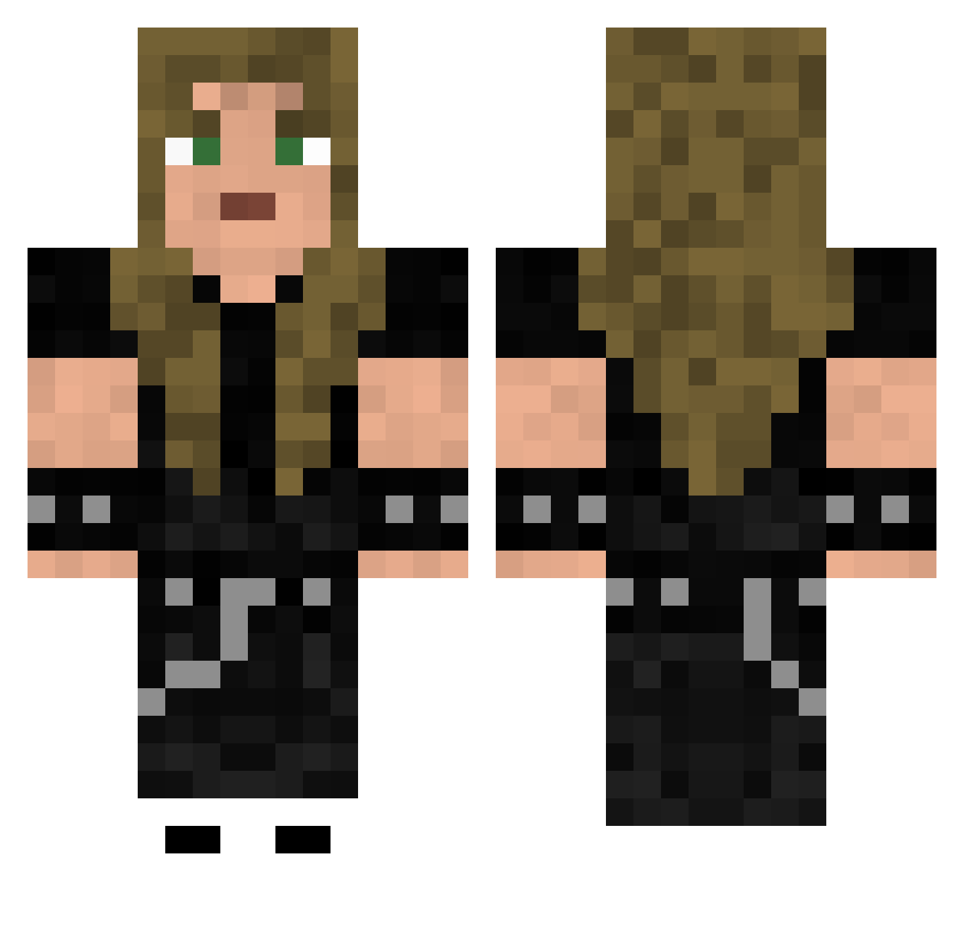 riasbf Minecraft skin, front and back view