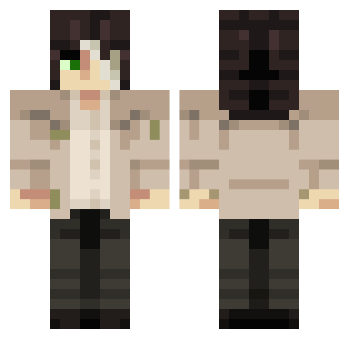 Bitirim Minecraft skin, front and back view