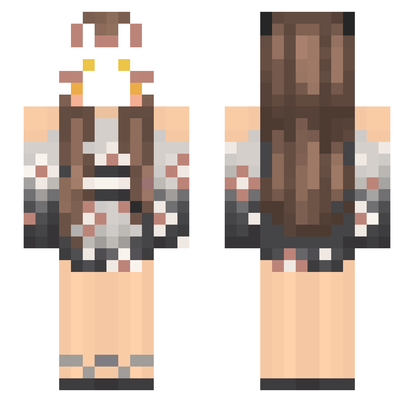 ZuzuBe12 Minecraft skin, front and back view