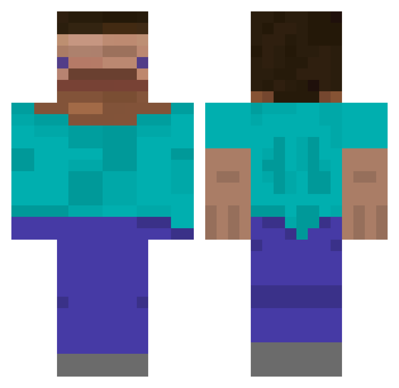 usctzn Minecraft skin, front and back view