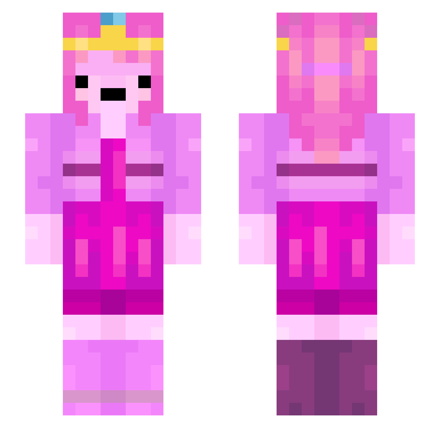 Ginger210 Minecraft skin, front and back view