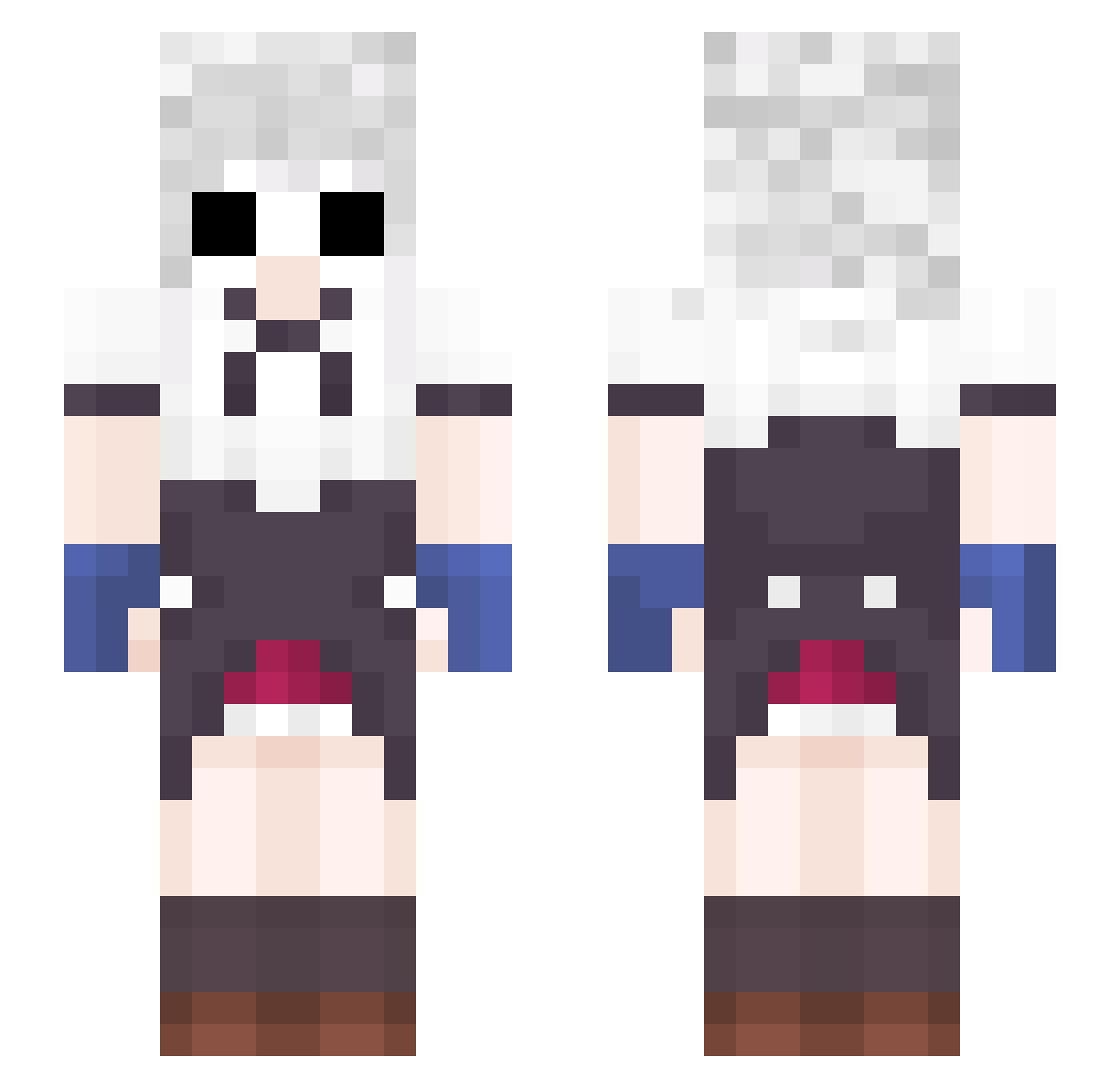 Robakuman Minecraft skin, front and back view