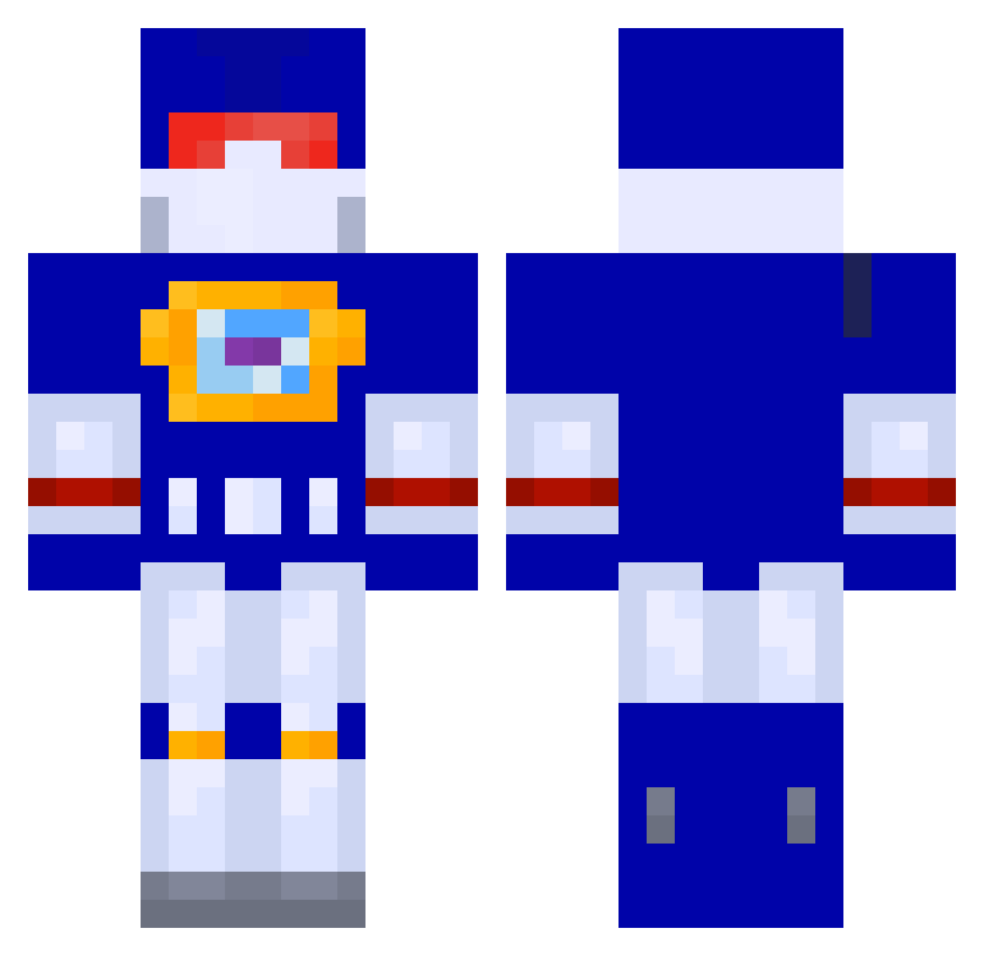 camodanw Minecraft skin, front and back view