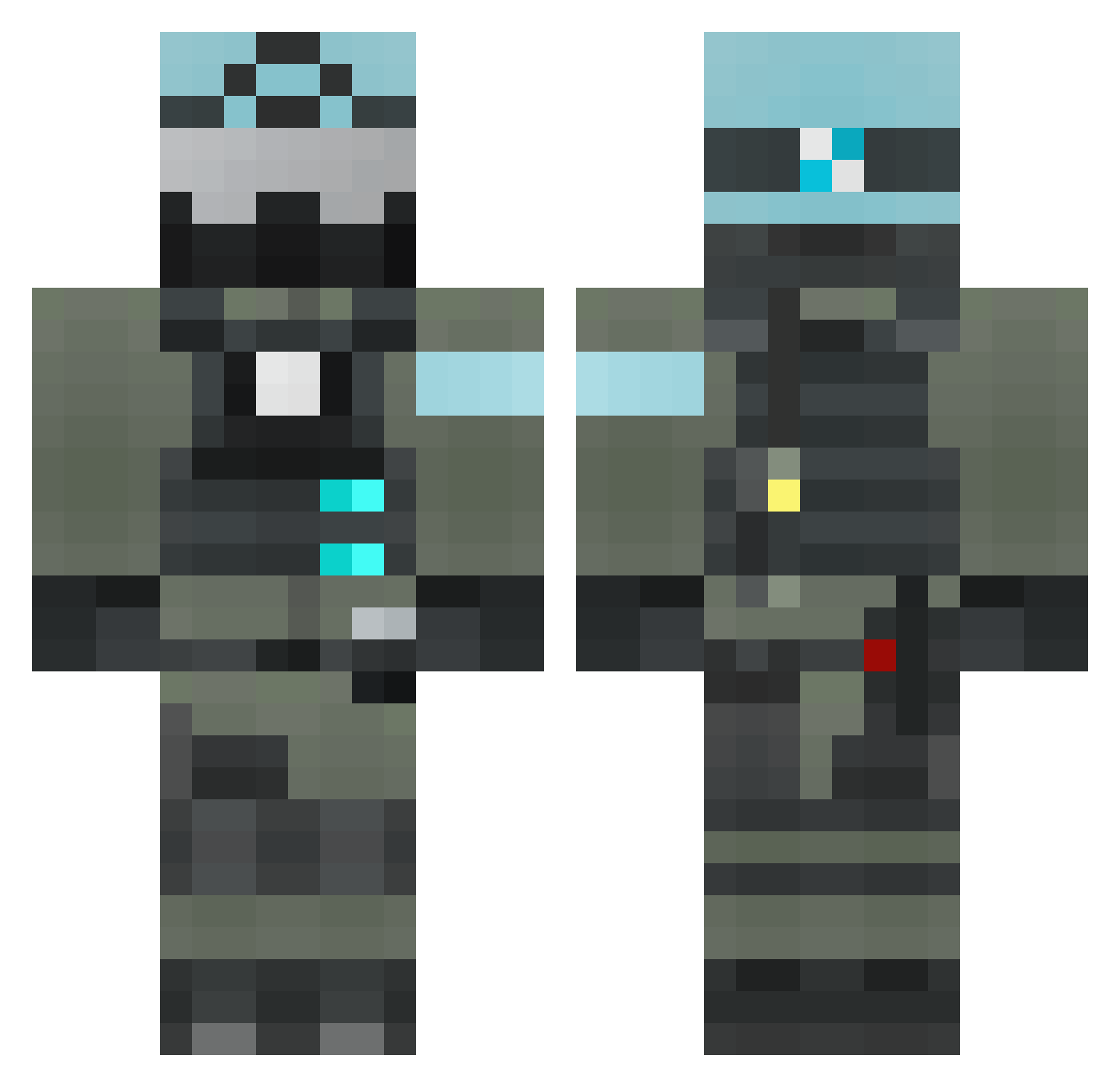 CasualLuna Minecraft skin, front and back view