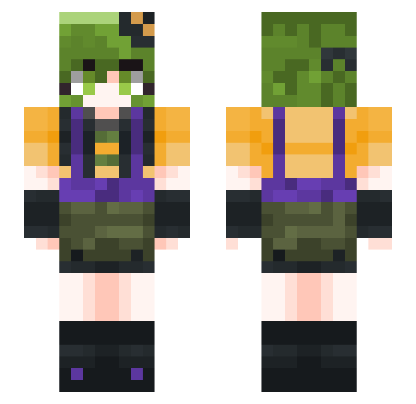 soraroko Minecraft skin, front and back view