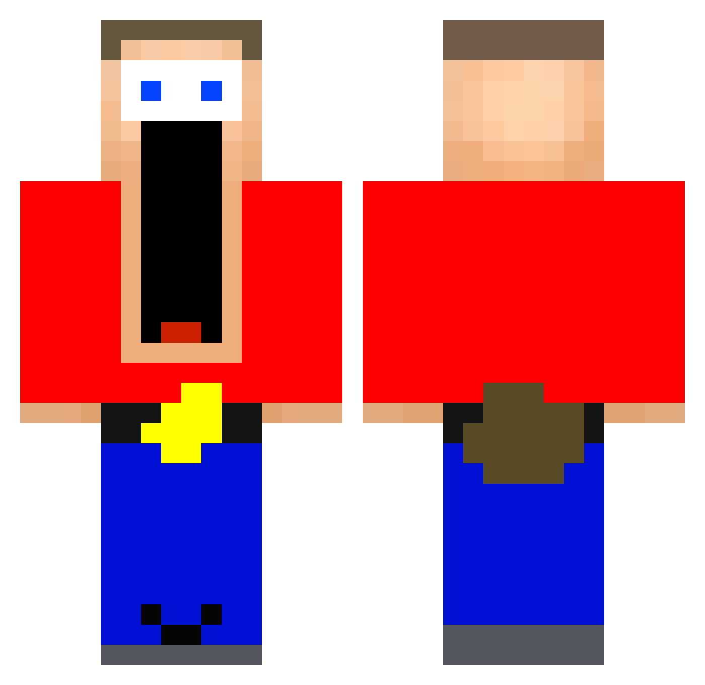 Ultraskee Minecraft skin, front and back view