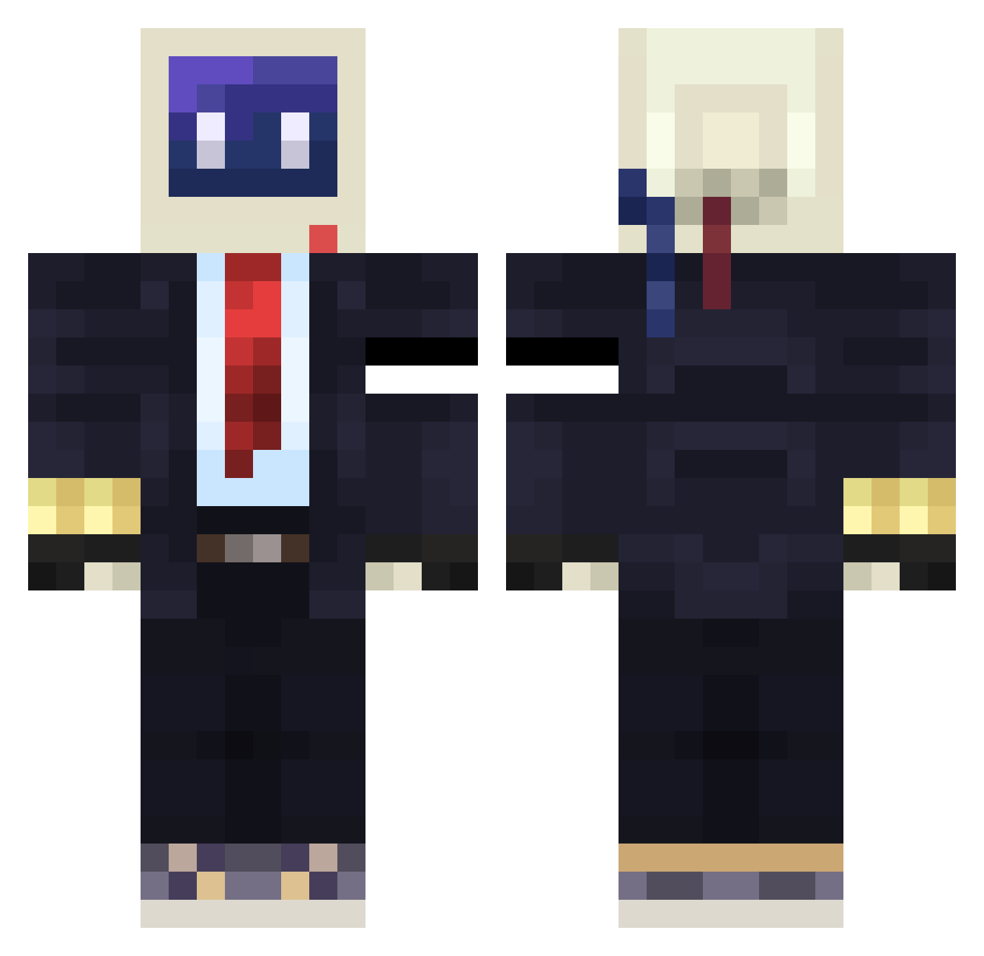 Pika2507 Minecraft skin, front and back view