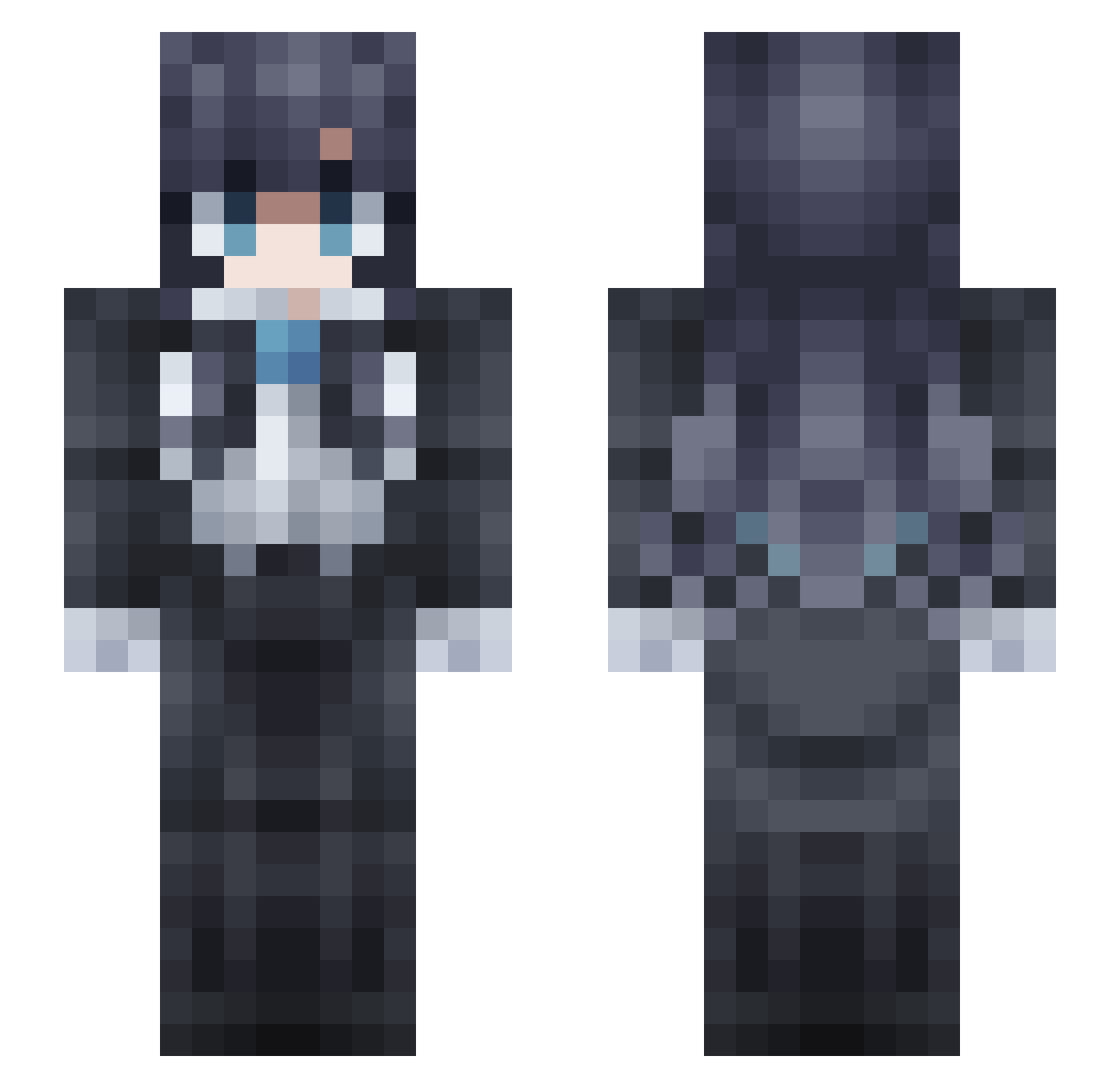 Senuun Minecraft skin, front and back view