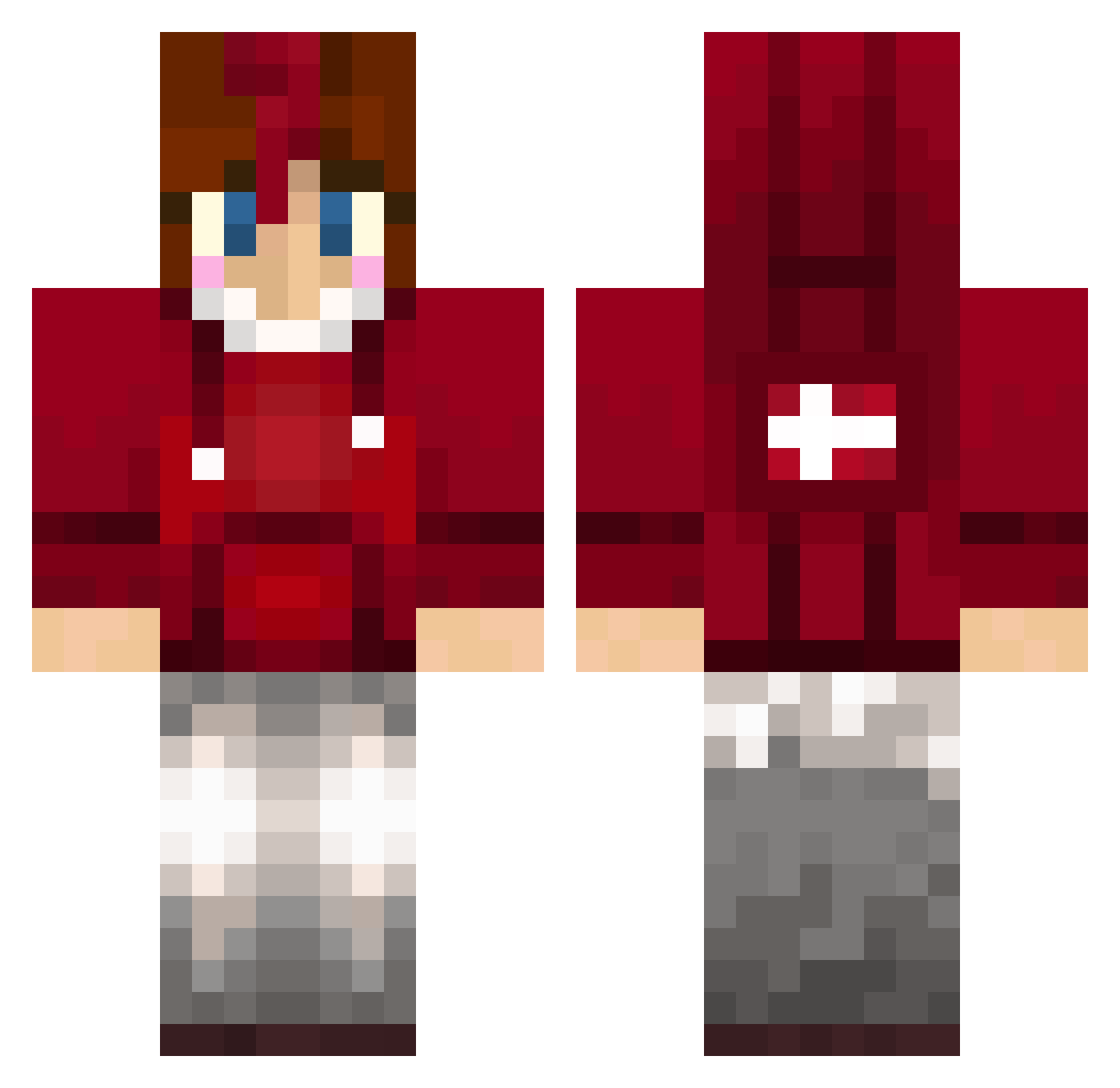 THErenewedcrayon Minecraft skin, front and back view