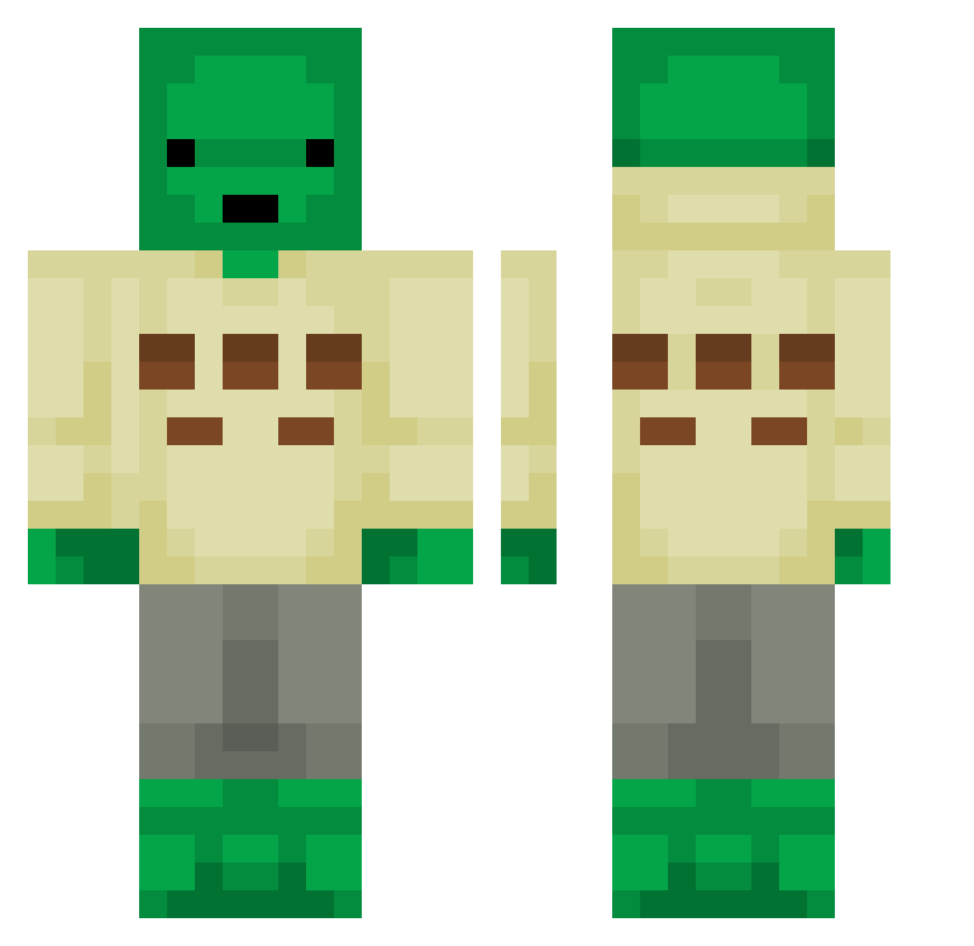 Ragdoll657 Minecraft skin, front and back view