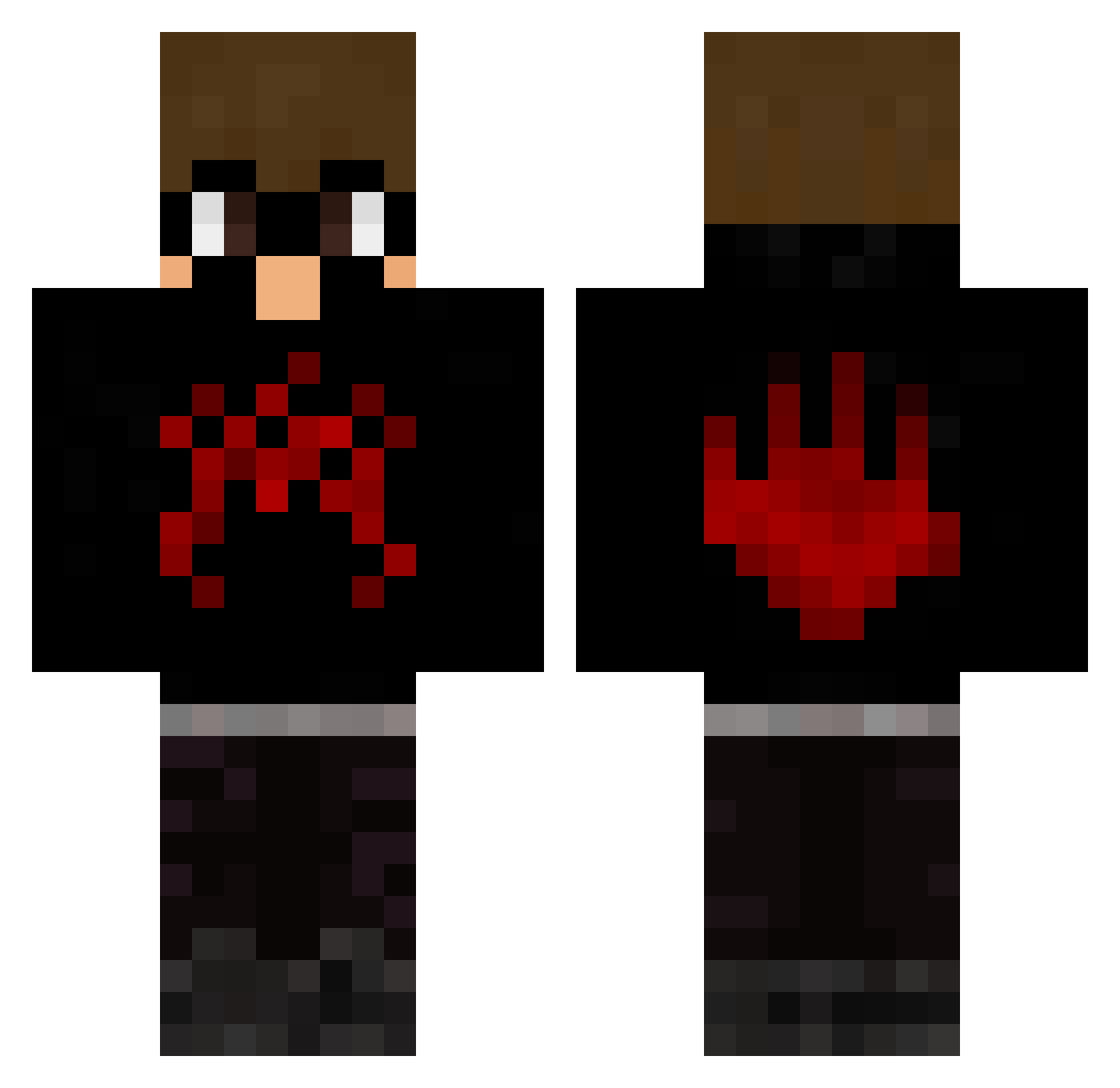 Tepasto Minecraft skin, front and back view