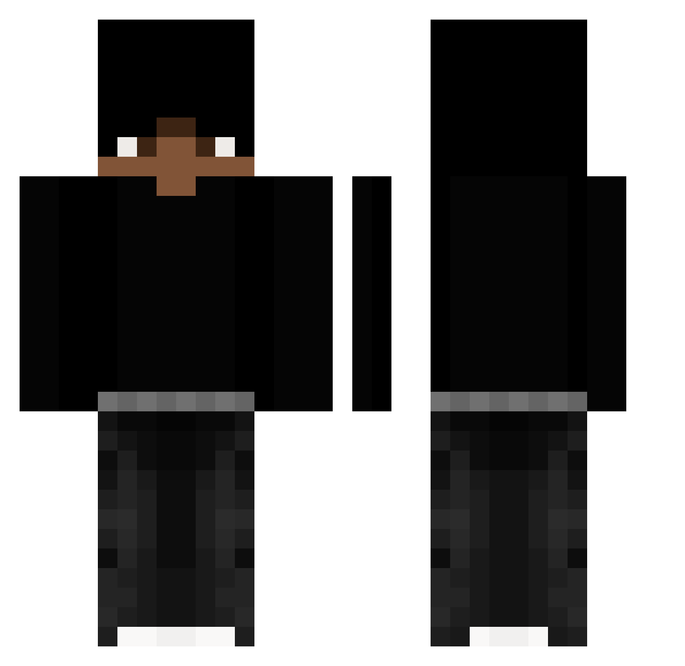 Soantquill Minecraft skin, front and back view