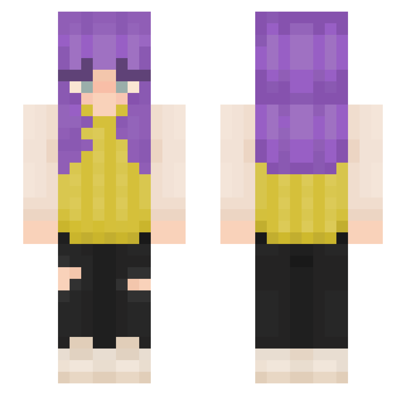 spencetoon Minecraft skin, front and back view