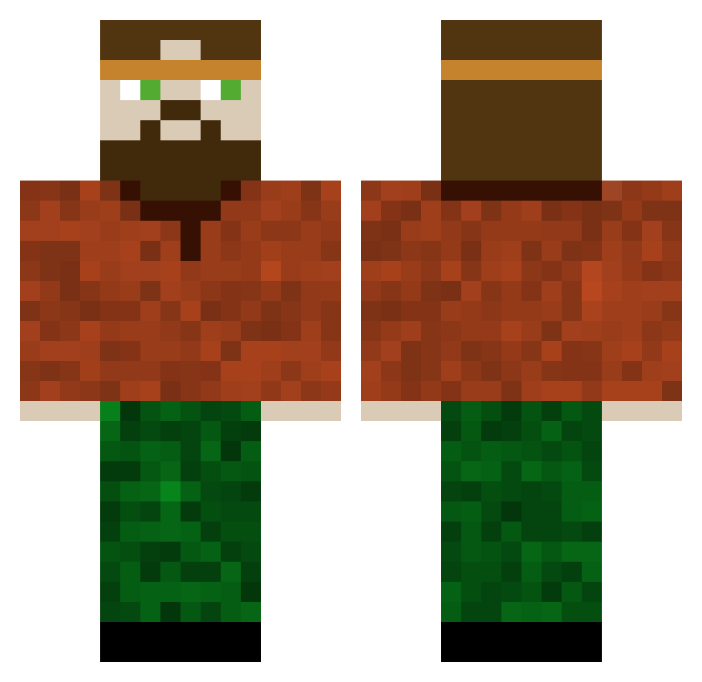 Uspaskichas Minecraft skin, front and back view