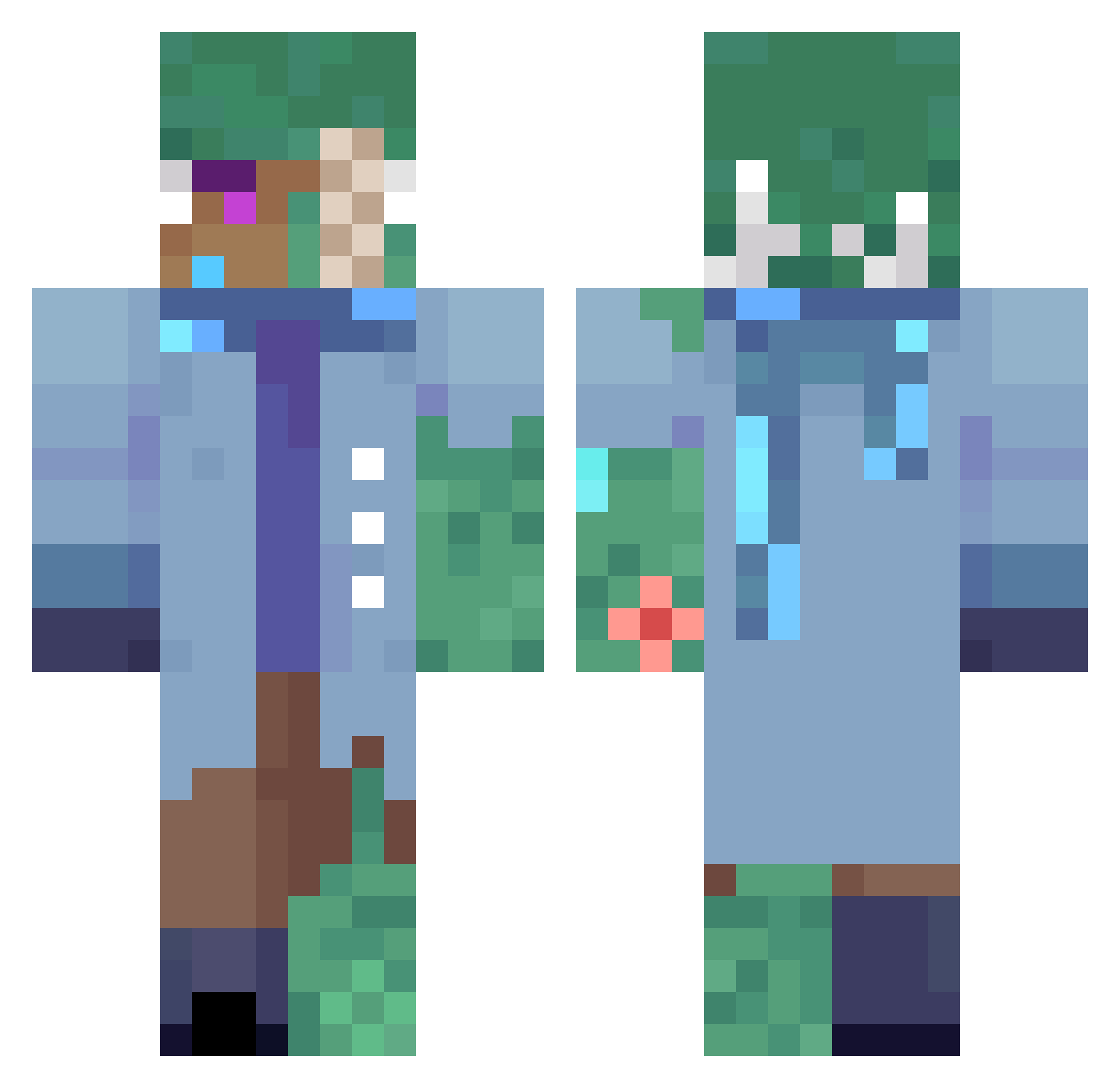 ItsmeThym Minecraft skin, front and back view