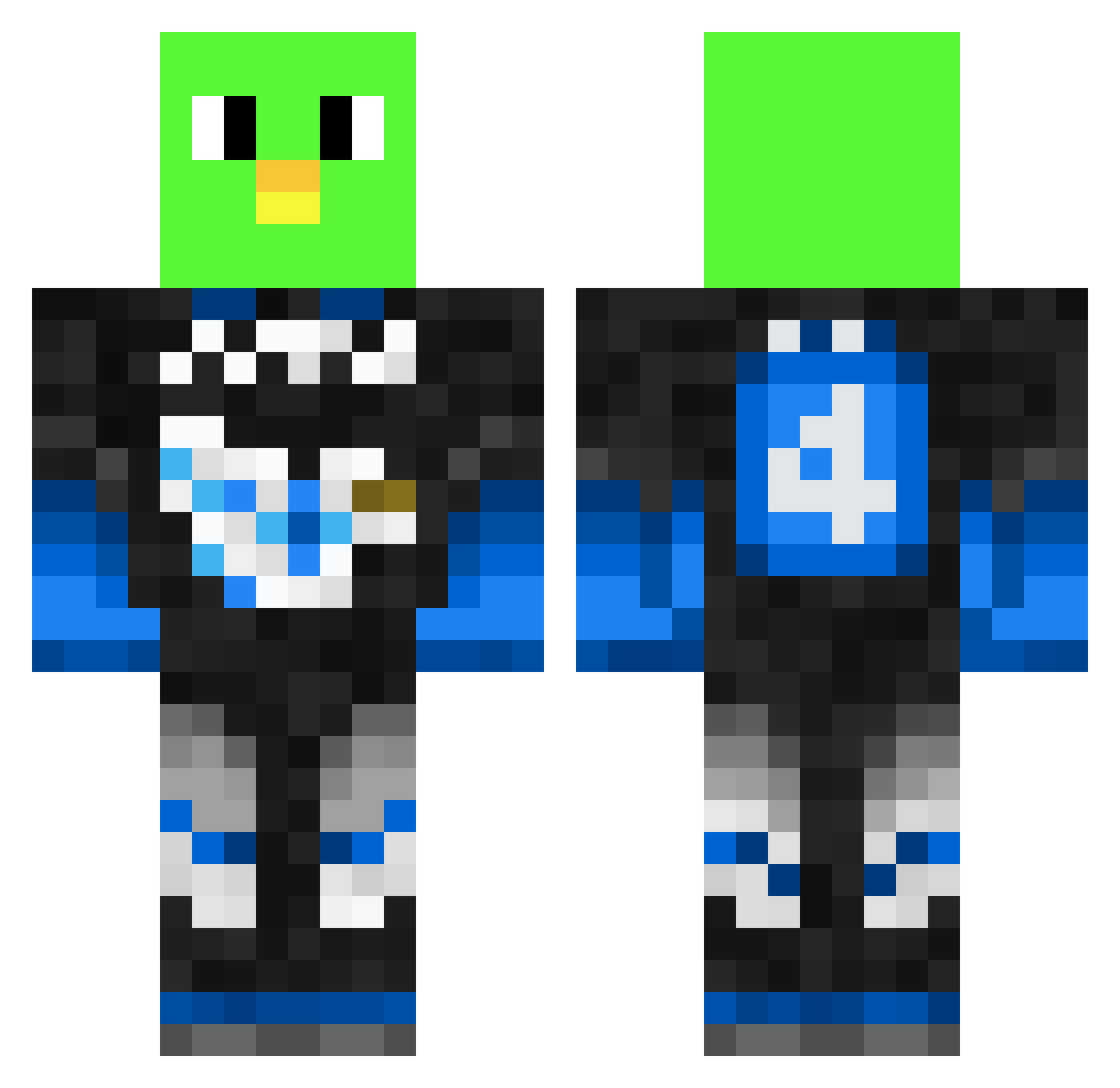 Adamix3090 Minecraft skin, front and back view