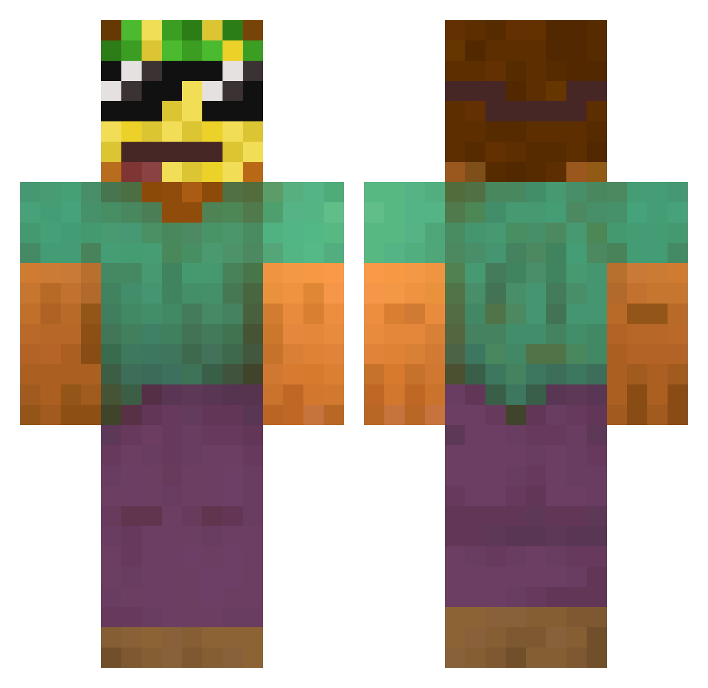 CELERY_68 Minecraft skin, front and back view