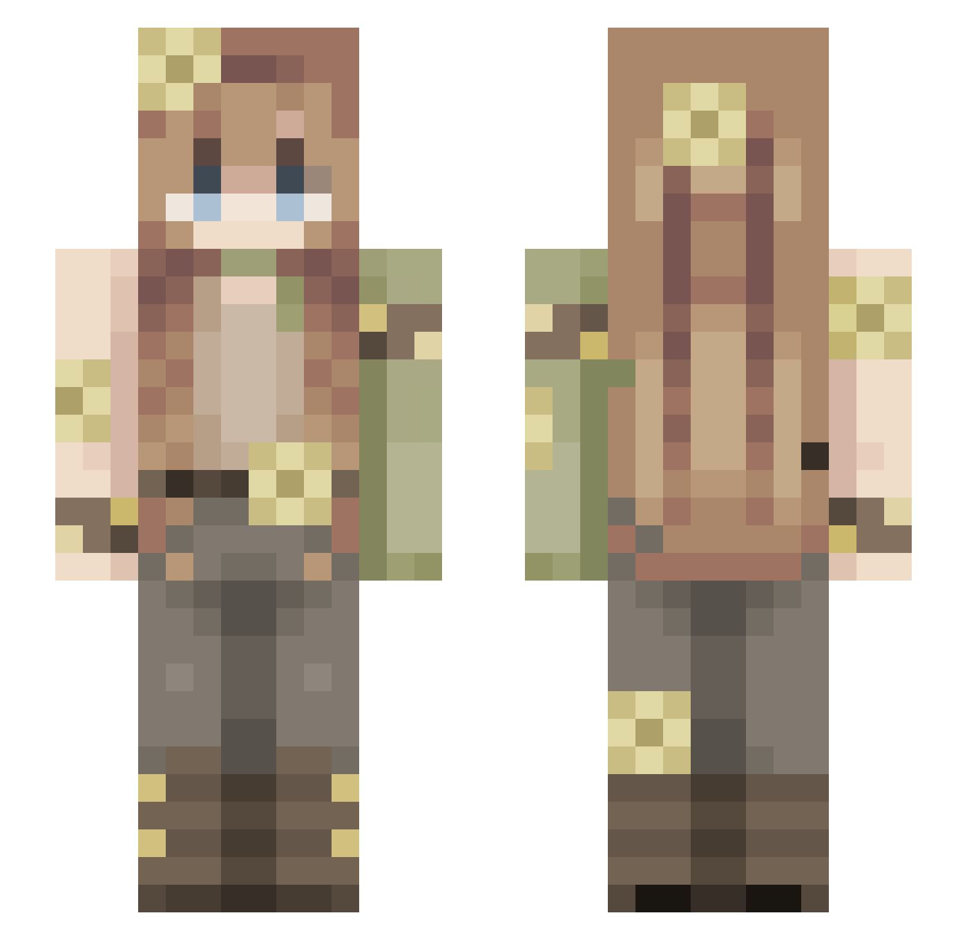 lizzz0chka Minecraft skin, front and back view