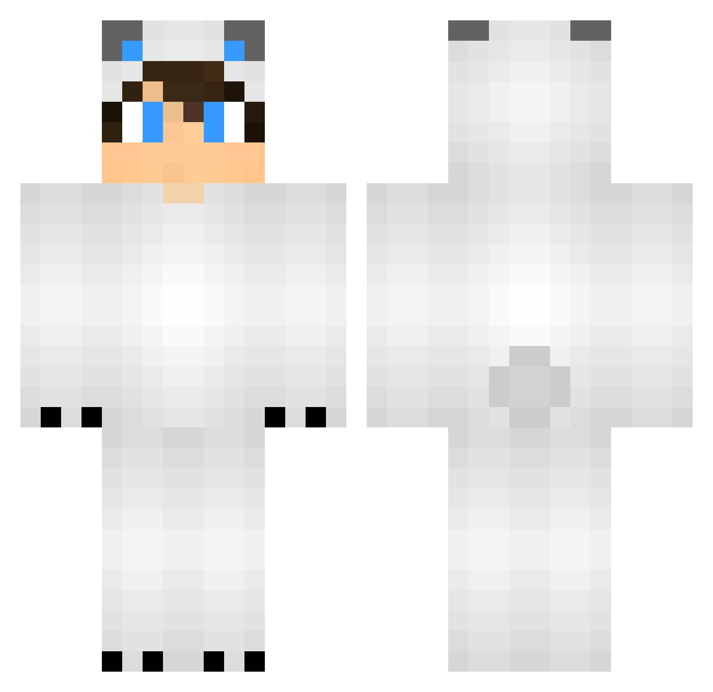 YoHackBeast Minecraft skin, front and back view