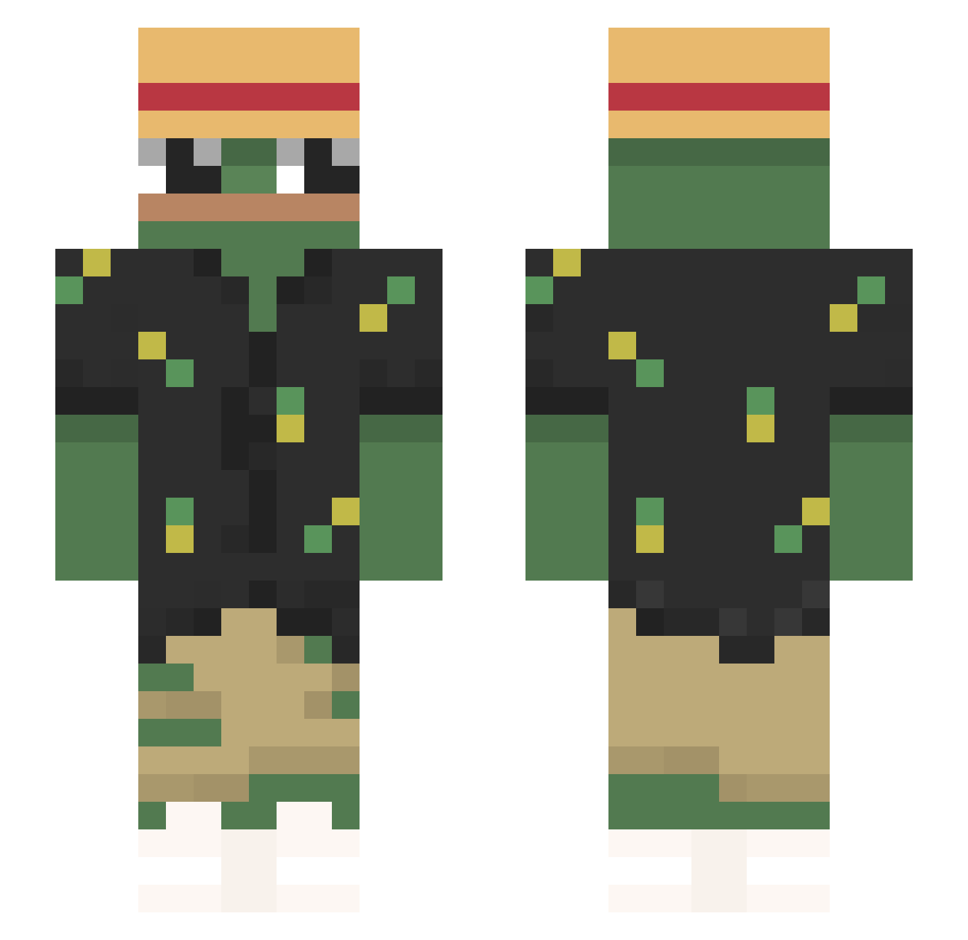 The_Black_Adam Minecraft skin, front and back view