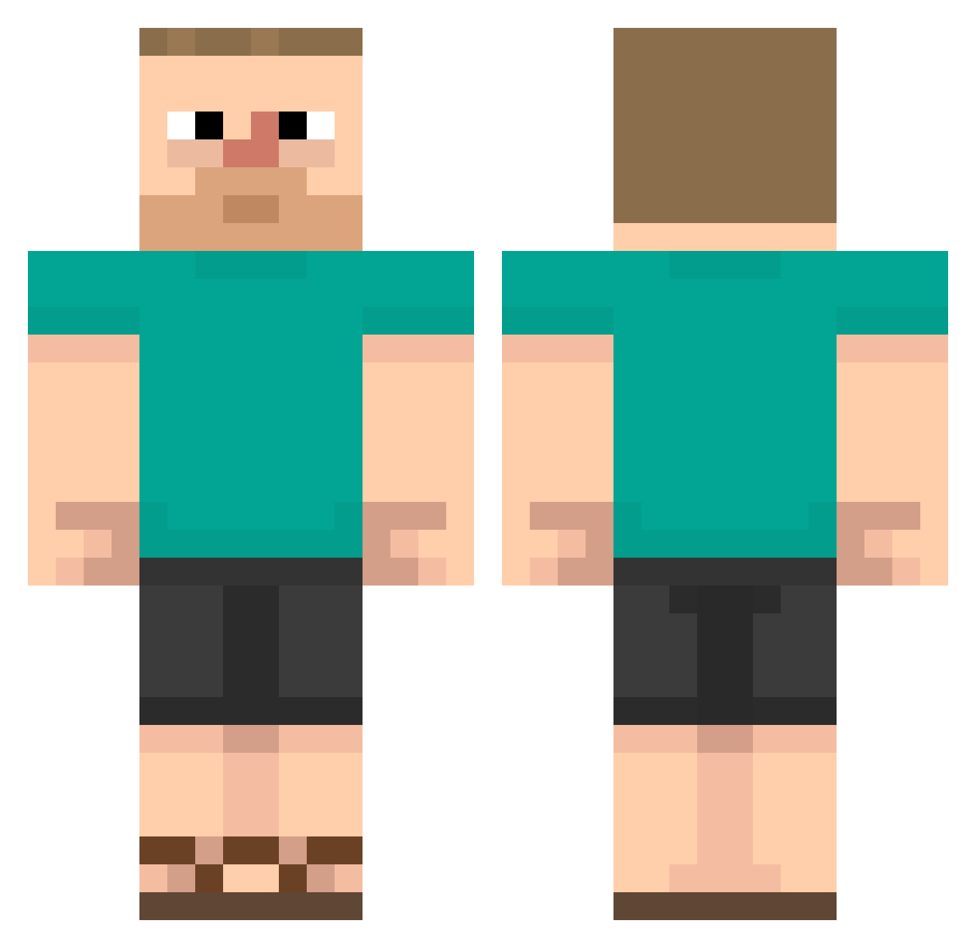 ceeraanoo Minecraft skin, front and back view
