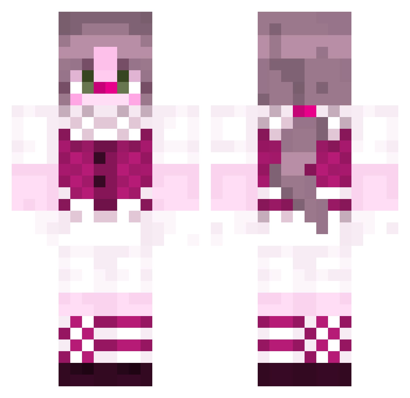 kyngui Minecraft skin, front and back view