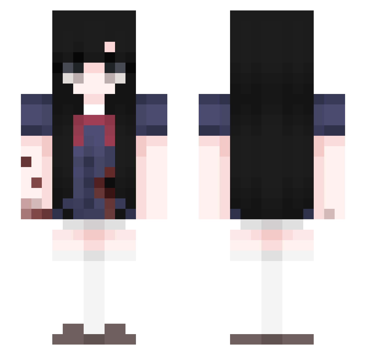 Jexclee Minecraft skin, front and back view