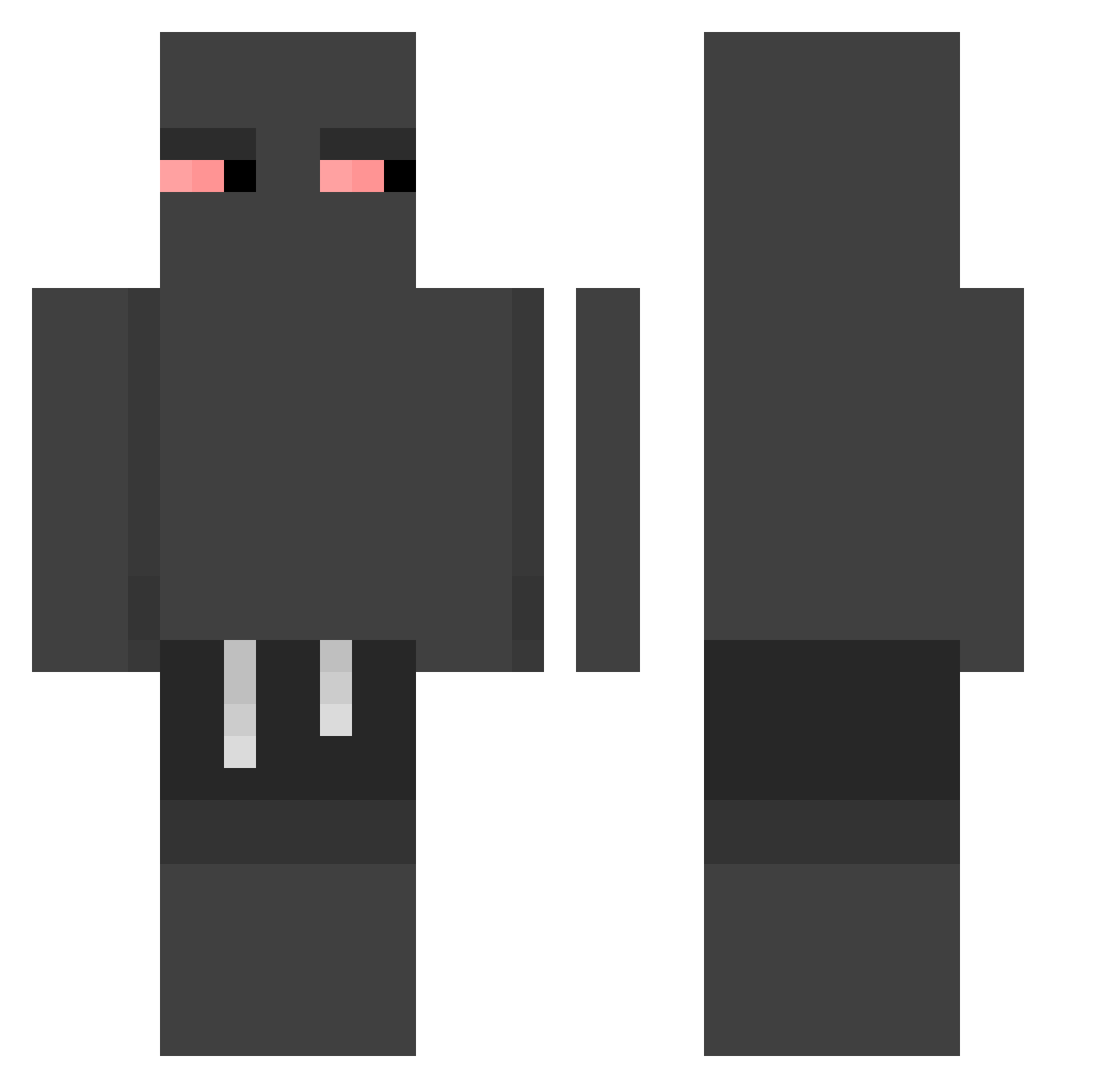 Malledetto Minecraft skin, front and back view