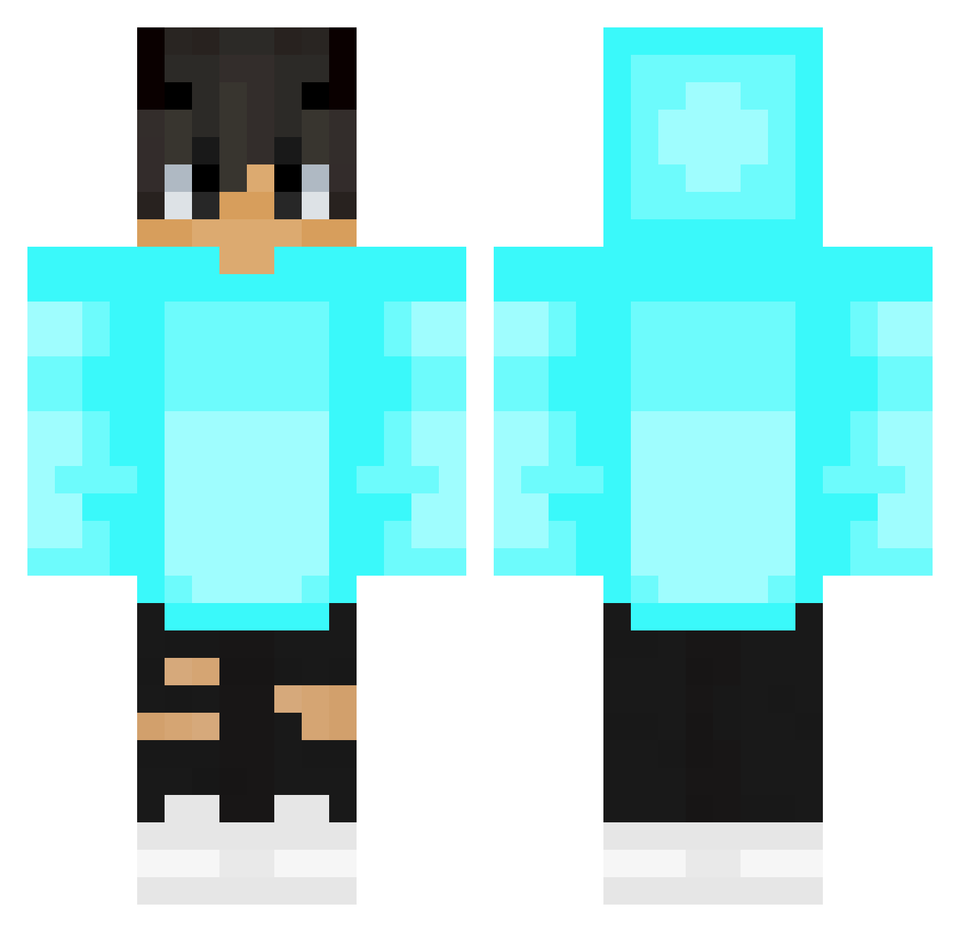 that1barney Minecraft skin, front and back view