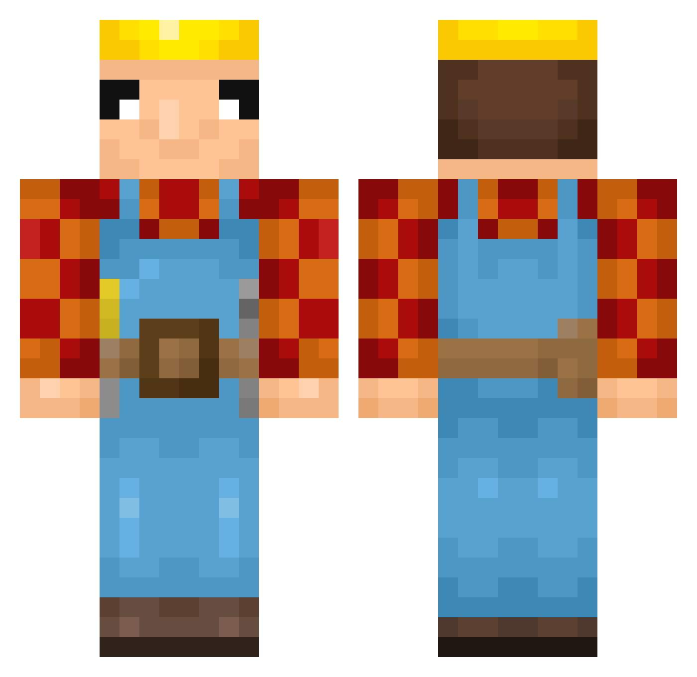 Zolik1 Minecraft skin, front and back view